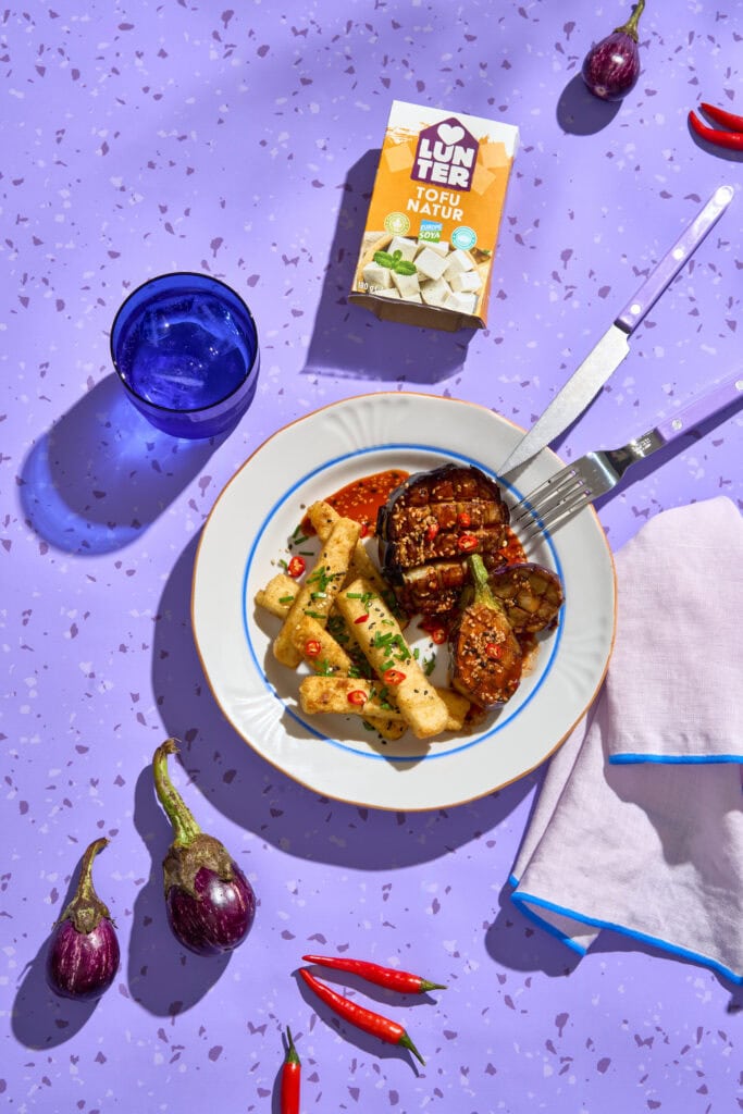 Crispy Tofu mit Hoisin-Aubergine