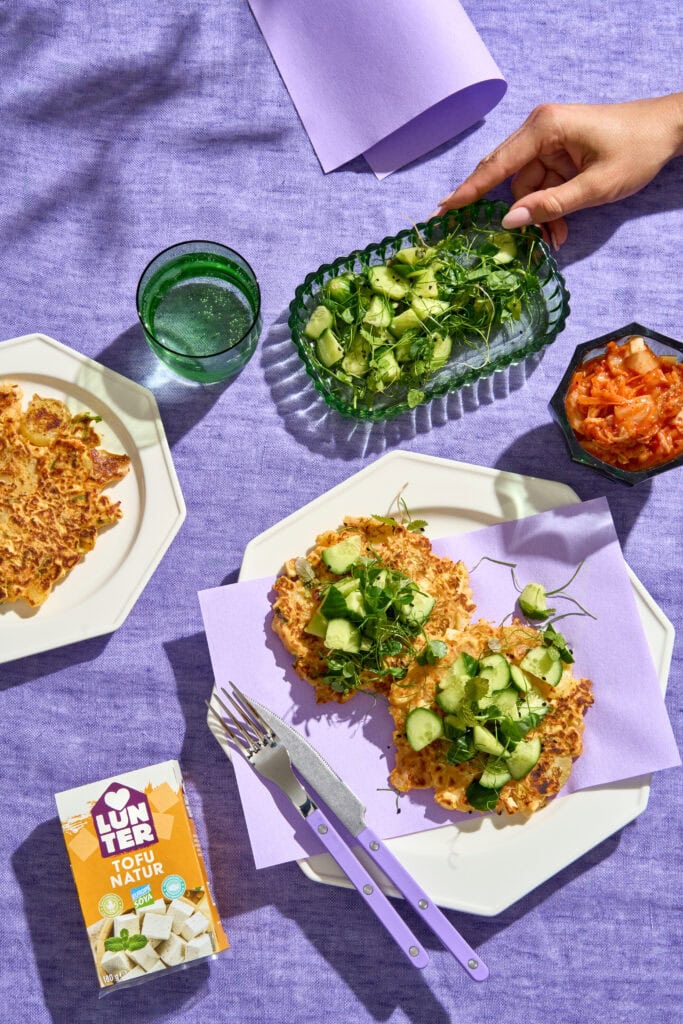 Herzhafte Tofu-Kimchi-Pancakes