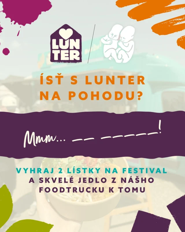 SÚŤAŽ! 🔦🔦🔦
Vyhraj 2 lístky na @pohodafestival a k tomu dostaneš príležitosť ochutnať jedlo z nášho foodtrucku! 🧑‍🍳My totiž na Pohode budeme tak, ako každý rok, avšak tentokrát s úplne novým menu, ktoré je explóziou chutí. 😋
PODMIENKY SÚŤAŽE
1. Poznáš náš nový claim? Ak áno, napíš nám ho do komentára, pretože je odpoveďou na súťažnú otázku. "Ísť s Lunter na Pohodu? Mmm... _ _  _ _ _ _ _! 
2. Označ do komentára kamoša, ktorého rozhodne nenecháš sedieť doma zatiaľ, čo ty si budeš užívať festival 🧑‍🤝‍🧑👭👬
Súťaž prebieha do 29.6. Držíme palce a veríme, že sa s mnohými z vás vidíme aj tento rok. 🤍